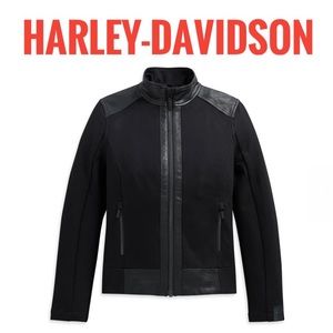 NWT Harley Davidson Leather & Compression Knit Jacket brand new & tag S/ L  COOL